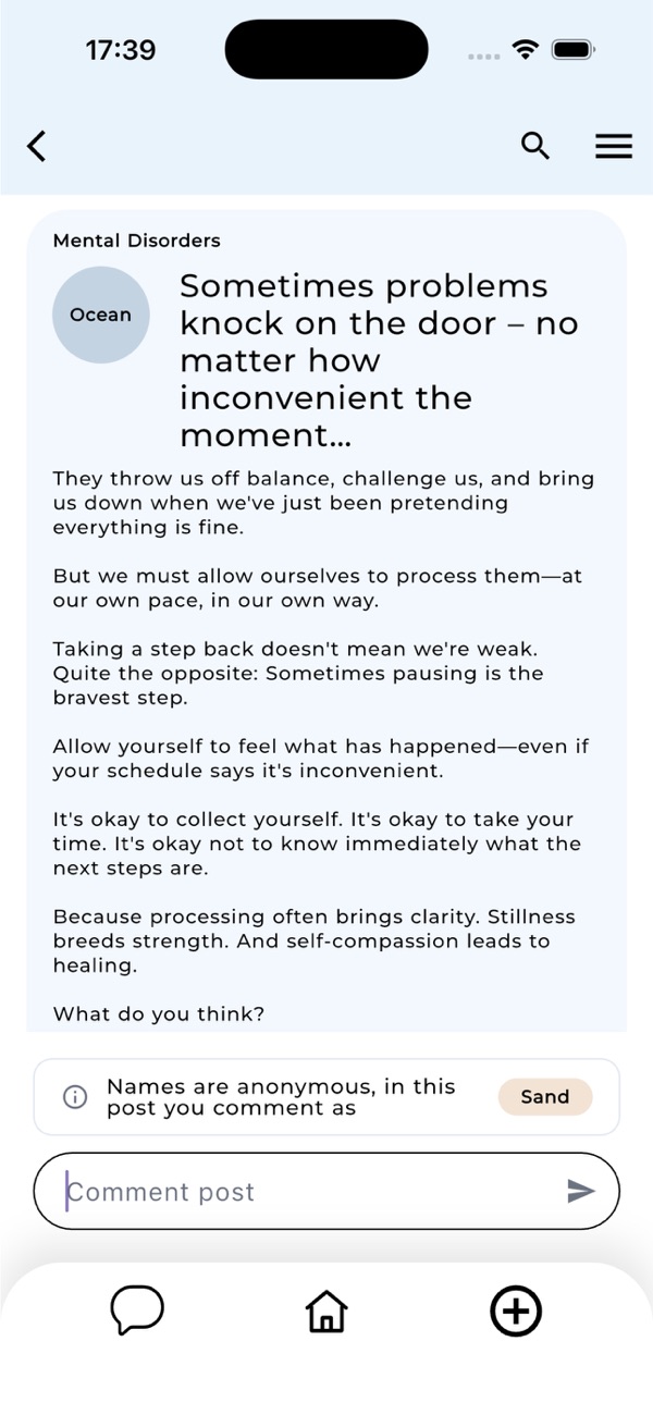 A post in a community with an anonymous comment field